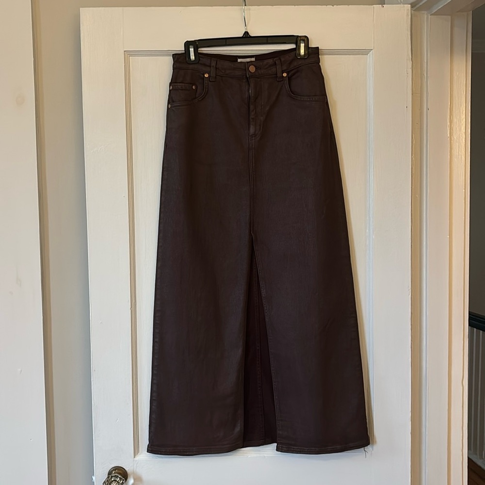 Pilcro plumb wax coated skirt